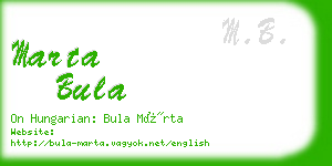 marta bula business card